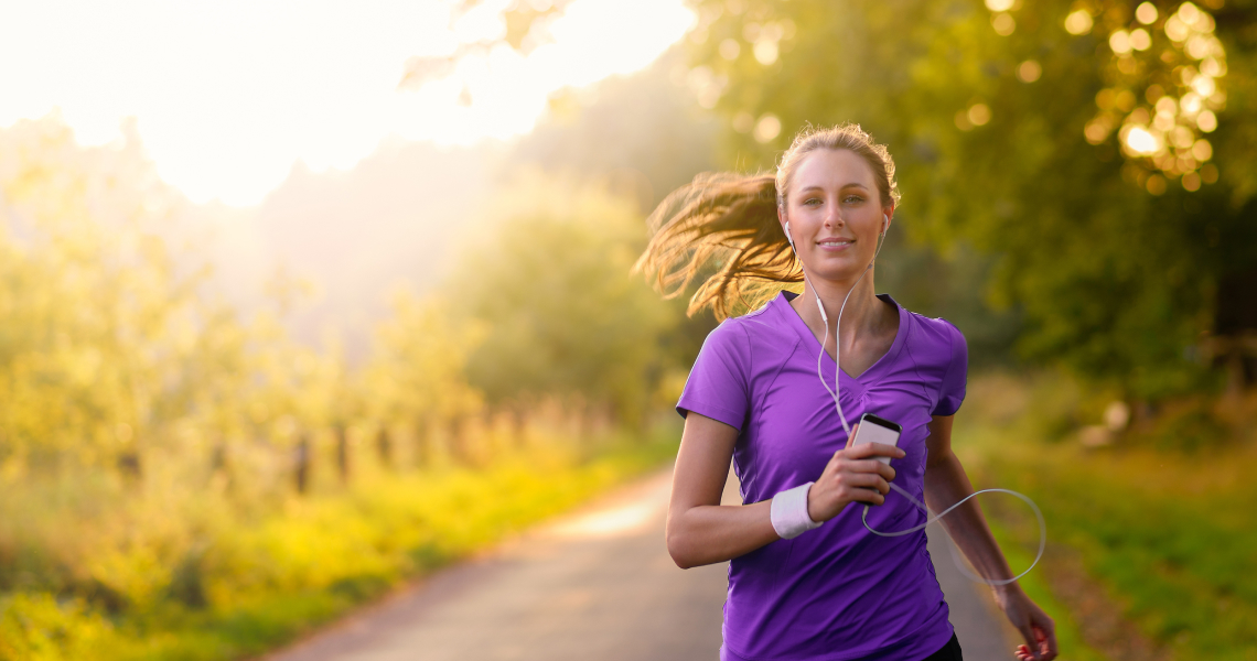 Woman running in nature