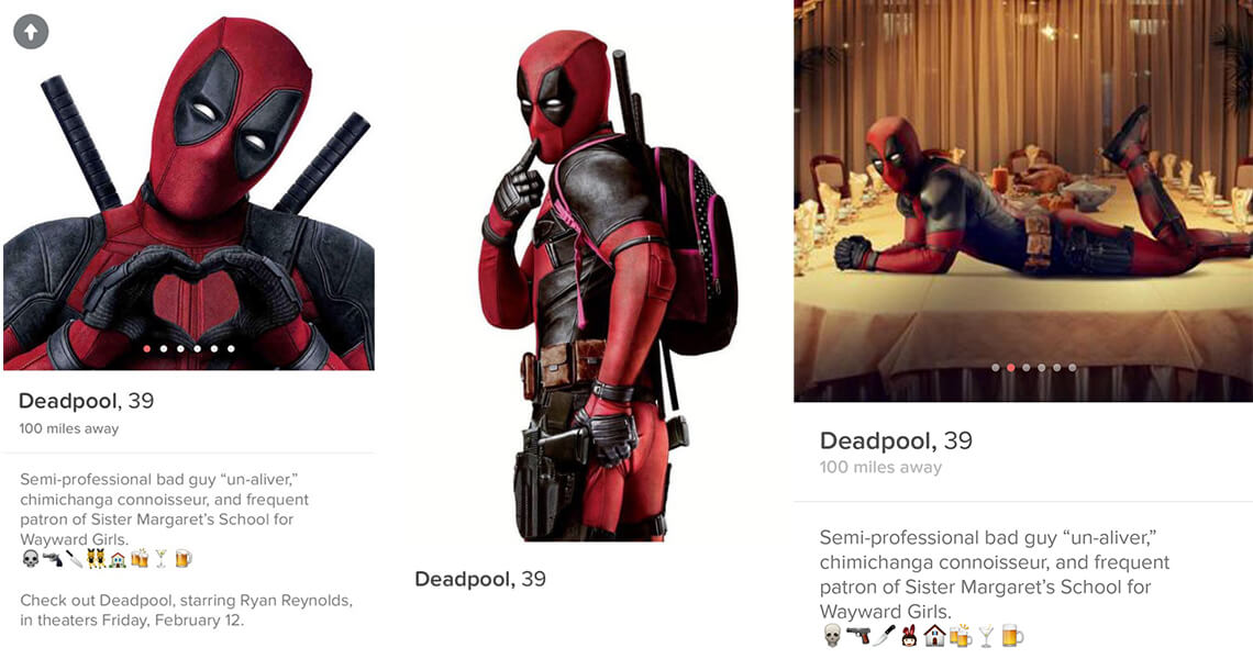 deadpool tinder profile