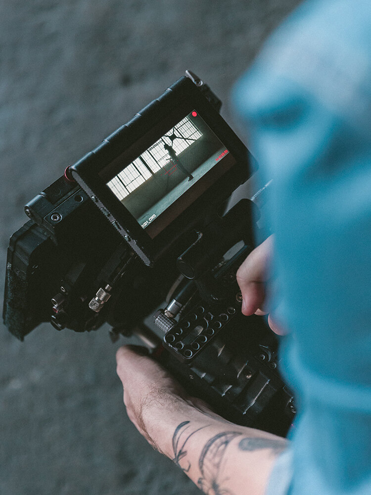 Camera filming a scene