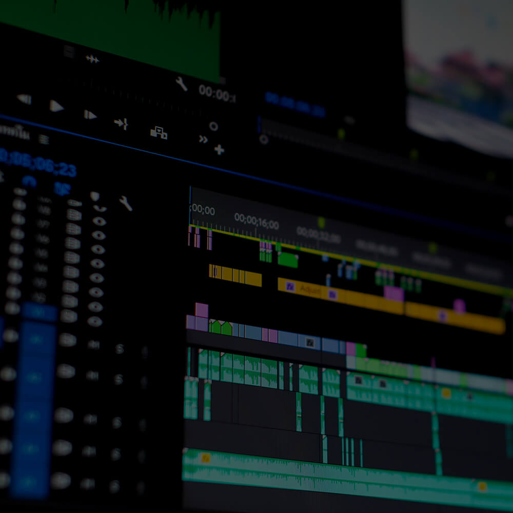 Video production tool on PC monitor screen
