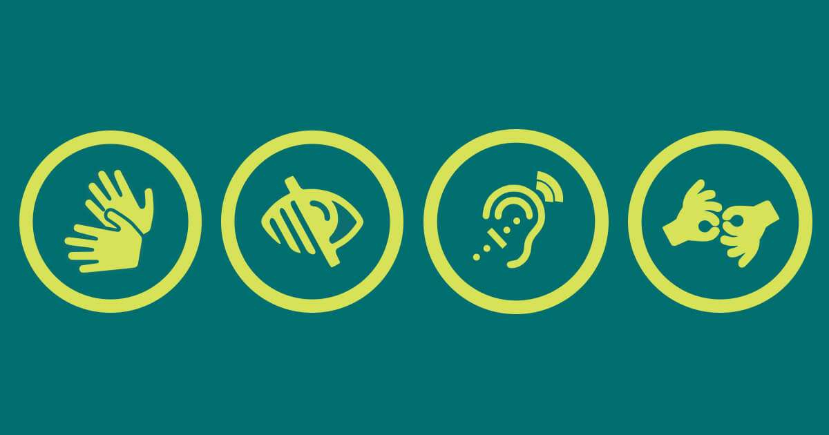 Yellow icons showing different forms of disability